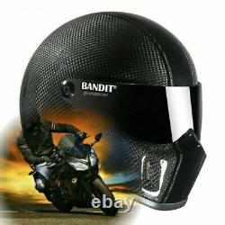Bandit Super Street 2 Carbon Motorcycle Helmet Streetfighter small window light