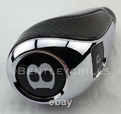 Bentley Bentayga Shift Gear Knob Full Genuine Carbon Fiber / Chrome