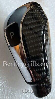 Bentley Bentayga Shift Gear Knob Full Genuine Carbon Fiber / Chrome