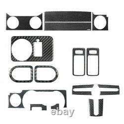 Black Carbon Fiber Full Interior Kit Set Cover Trim For Ford For Mustang 2005-09