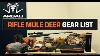 Brad S October Rifle Mule Deer Gear List