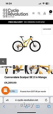 CANNONDALE Scalpel Carbon SE 2 Full Suspension Mountain Bike Medium