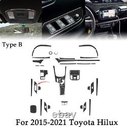 Car Full Carbon Fiber Interior Kit Trim Black For 2015-2021 Toyota Hilux 42Pcs