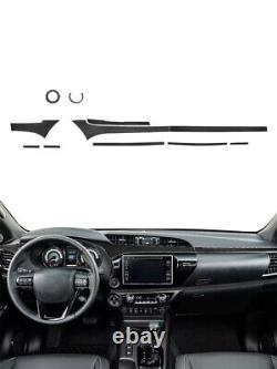 Car Full Carbon Fiber Interior Kit Trim Black For 2015-2021 Toyota Hilux 42Pcs