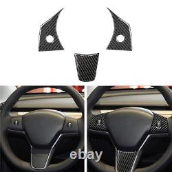 Carbon Fiber Full Complete Set Decor Kit Panel Trim Cover for Tesla Model Y 3