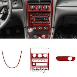 Carbon Fiber Full Interior Cover Trim Set Kit For Ford Mustang 2001-2004 Red