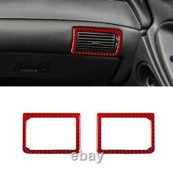 Carbon Fiber Full Interior Cover Trim Set Kit For Ford Mustang 2001-2004 Red