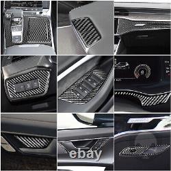 Carbon Fiber Interior Full Kit Set Cover Trim Sticker For Audi A6 C8 2019-2021