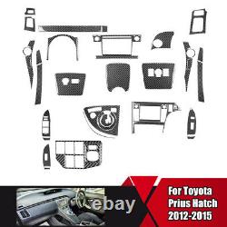 Carbon Fiber Interior Full Kit Trim Sticker For Toyota Prius 2012-2015