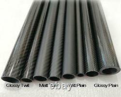 Carbon Fiber Tube OD 20mm 21mm 22mm 23mm 25mm 27mm 28mm 29mm 30mm x 500mm 1-2pcs