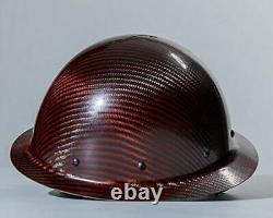 Carbon fiber hard hat full brim Red/Black ANSI/ISEA Certified