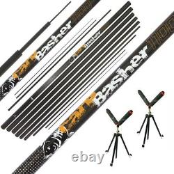 Carp Pole Basher 11m Full Carbon Carp Fishing Match Coarse Fishing + Tripods