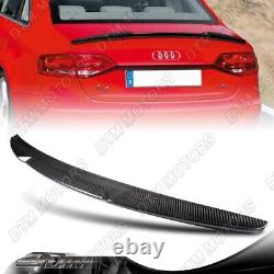 For 09-12 Audi A4 Quattro B8 Sedan V-Style Real Carbon Fiber Trunk Lid Spoiler