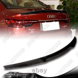 For 2017-2022 Audi A4 S4 B9 Sedan V-Type Carbon Fiber Rear Trunk Spoiler Wing