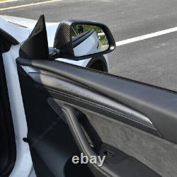 For 2021-23 Tesla Model 3 Y Matt Real Full Carbon Fiber Interior Door Panel Trim