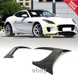 For Jaguar F-Type 2-Door 18-19 Full Carbon Front Bumper Fins Air Vent Cover Trim