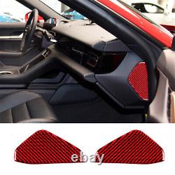 For Porsche Taycan Red Carbon Fiber Full Kits Sticker Trim