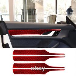 For Porsche Taycan Red Carbon Fiber Full Kits Sticker Trim