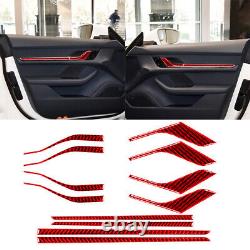 For Porsche Taycan Red Carbon Fiber Full Kits Sticker Trim