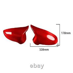 Full Dry Carbon Fiber Red Mirror Caps Add-on For BMW F82 M4 F80 M3 2015-2019