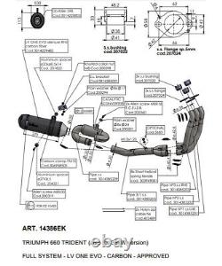 Full Exhaust Leovince EVO CARBON FIBER for TRIUMPH TRIDENT 660 2021 2023