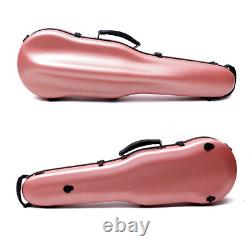 Full size Violin Case 4/4 Hard Shell Lightweight Carbon fiber BackStraps, Pink