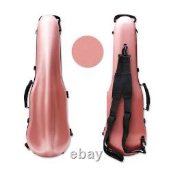 Full size Violin Case 4/4 Hard Shell Lightweight Carbon fiber BackStraps, Pink