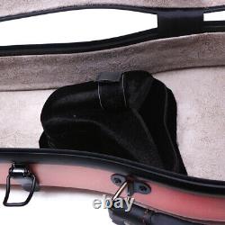 Full size Violin Case 4/4 Hard Shell Lightweight Carbon fiber BackStraps, Pink