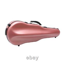 Full size Violin Case 4/4 Hard Shell Lightweight Carbon fiber BackStraps, Pink