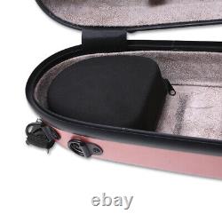 Full size Violin Case 4/4 Hard Shell Lightweight Carbon fiber BackStraps, Pink