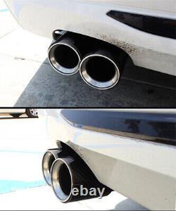 H Style Right Full Glossy Carbon Fiber Exhaust Dual TWIN End Tips 63mm/89MM