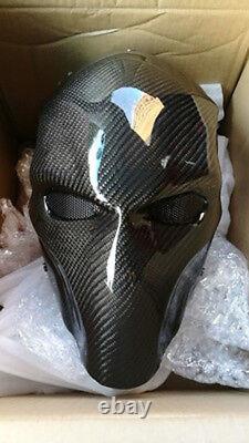 Halloween Carbon Fiber Full Face Mask Fancy Dress Dance Party Prom Mask Black
