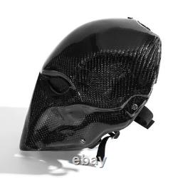 Halloween Cosplay Props Carbon fiber Full Face Mask Dance Party Prom Mask Black