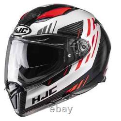 Hjc F70 Carbon Fibre Kesta Red Black Gloss Full Face Motorcycle Helmet