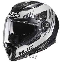 Hjc F70 Kesta Carbon Fibre Black Grey Full Face Motorcycle Helmet