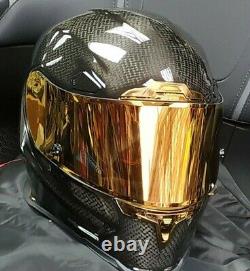 Icon Airframe Pro Gold Gloss Carbon Fibre Race Motorcycle Crash Helmet Acu 2205