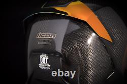 In Stock Icon Airframe Pro Red Gloss Carbon Fibre Race Motorcycle Crash Helmet