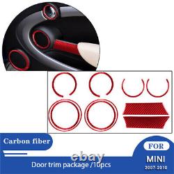 Interior Center Console Full Kit Set Trim Cover For MINI Cooper Carbon Fiber