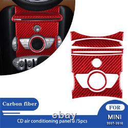 Interior Center Console Full Kit Set Trim Cover For MINI Cooper Carbon Fiber