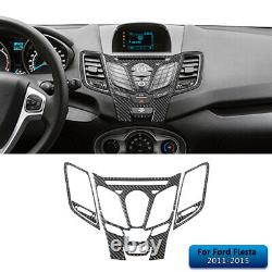 Interior Full Kit Set Control Trim Cover For Ford Fiesta 2011-2015 Carbon Fiber