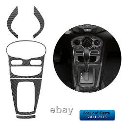 Interior Full Kit Set Control Trim Cover For Ford Fiesta 2011-2015 Carbon Fiber