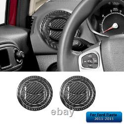 Interior Full Kit Set Control Trim Cover For Ford Fiesta 2011-2015 Carbon Fiber