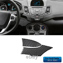 Interior Full Kit Set Control Trim Cover For Ford Fiesta 2011-2015 Carbon Fiber