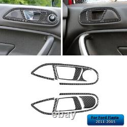 Interior Full Kit Set Control Trim Cover For Ford Fiesta 2011-2015 Carbon Fiber