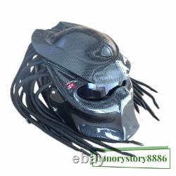 Iron Blood Warrior Helmet Predator Mask Carbon Fibre Motorcycle Headgear Present