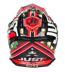 Just1 Full Carbon Fibre Helmet Motocross Enduro Off Road Crash Red