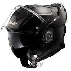 LS2 Advant X Carbon Fibre Flip Front Full Face Motorbike Helmet FF901 XXL