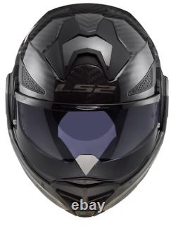 LS2 Advant X Carbon Fibre Flip Front Full Face Motorbike Helmet FF901 XXL