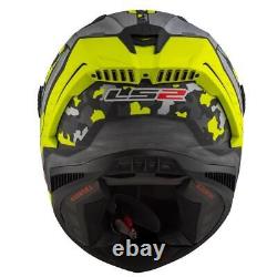 LS2 FF805 SPACE Carbon Fibre Full Face Motorbike Crash Racing Helmet Yellow Grey