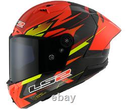 LS2 FF805 Thunder C GP Aero Fire Red Black Fibre Motorcycle Track Racing Helmet